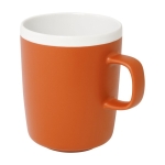 Ceramic mug with matte exterior and white interior, 310 ml orange colour