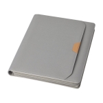 Folder made of recycled material with full zip closure grey colour