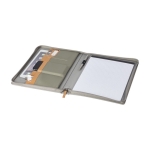 Folder made of recycled material with full zip closure grey colour