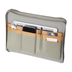 Folder made of recycled material with full zip closure grey colour