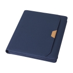 Folder made of recycled material with full zip closure navy-blue colour