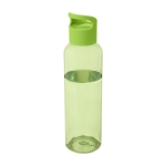 Transparent recycled plastic bottle with handle on the lid, 650 ml green colour