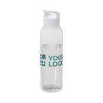 Transparent recycled plastic bottle with handle on the lid, 650 ml