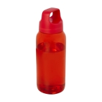 Recycled plastic office bottle with wide handle, 500 ml red colour