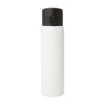 Recycled stainless steel thermos with push-button opening, 450 ml white colour