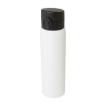 Recycled stainless steel thermos with push-button opening, 450 ml white colour