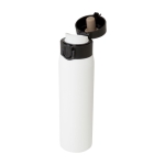 Recycled stainless steel thermos with push-button opening, 450 ml white colour