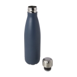 Recycled stainless steel double-walled bottle, 500 ml petrol blue colour