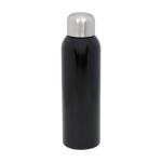 Large recycled stainless steel bottle with screw cap, 820 ml black colour