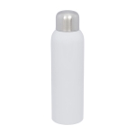 Large recycled stainless steel bottle with screw cap, 820 ml white colour