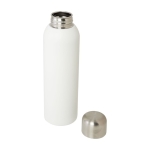 Large recycled stainless steel bottle with screw cap, 820 ml white colour