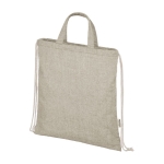 Recycled cotton bag with drawstring closure, 150 g/m² natural colour