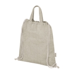 Recycled cotton bag with drawstring closure, 150 g/m² natural colour