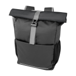 Roll-up waterproof recycled polyester backpack for laptops, 15'' black colour