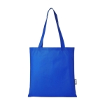 Recycled polyester shopping bag with handles, 80 g/m² royal blue colour