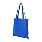 Recycled polyester shopping bag with handles, 80 g/m² royal blue colour