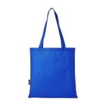 Recycled polyester shopping bag with handles, 80 g/m² royal blue colour