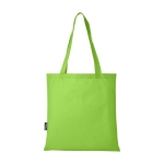 Recycled polyester shopping bag with handles, 80 g/m² lime colour