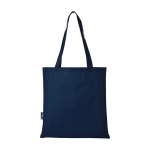 Recycled polyester shopping bag with handles, 80 g/m² navy-blue colour