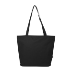 Multi-purpose recycled polyester bag with main zipper black colour