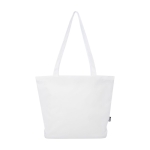 Multi-purpose recycled polyester bag with main zipper white colour