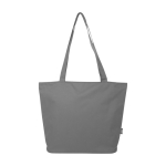 Multi-purpose recycled polyester bag with main zipper grey colour