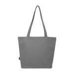 Multi-purpose recycled polyester bag with main zipper grey colour