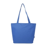 Multi-purpose recycled polyester bag with main zipper royal blue colour