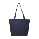 Multi-purpose recycled polyester bag with main zipper navy-blue colour