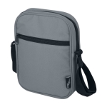 Water-repellent recycled polyester messenger bag with pockets grey colour