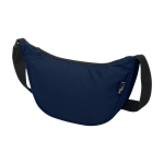 Water-repellent recycled polyester waist bag, 1.5 L capacity navy-blue colour