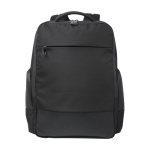 Water-repellent recycled polyester laptop backpack, 15.6'' black colour