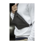 Bum bag from recycled material with strap and clip closure black colour