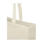 Recycled cotton shopping bag with short handles, 220 g/m² natural colour