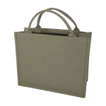 Durable recycled cotton shopping bag, 500 g/m² green colour