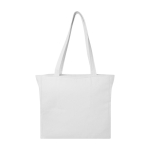 XL recycled cotton bag with zipper and pocket, 500 g/m² white colour