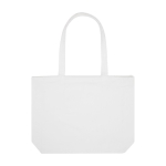 XL recycled cotton bag with zipper and pocket, 500 g/m² white colour