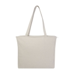 XL recycled cotton bag with zipper and pocket, 500 g/m² ivory colour