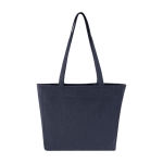 XL recycled cotton bag with zipper and pocket, 500 g/m² navy-blue colour