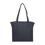 XL recycled cotton bag with zipper and pocket, 500 g/m² denim blue colour