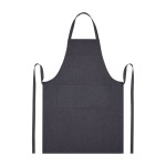 Recycled cotton denim-style apron with pockets, 320 g/m² denim blue colour