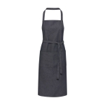 Recycled cotton denim-style apron with pockets, 320 g/m² denim blue colour