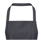 Recycled cotton denim-style apron with pockets, 320 g/m² denim blue colour