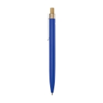 Aluminium and bamboo pen with transparent detail, black ink blue colour