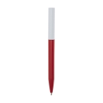 Recycled plastic pen in various colors, blue ink red colour