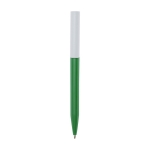 Recycled plastic pen in various colors, blue ink green colour