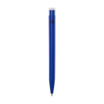 Recycled plastic pen in various colors, blue ink royal blue colour