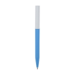 Recycled plastic pen in various colors, blue ink pastel blue colour