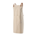 Recycled cotton apron with front pockets, 280 g/m2 natural colour