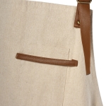 Apron made of recycled cotton & RPET with top pocket, 300 g/m2 natural colour second view